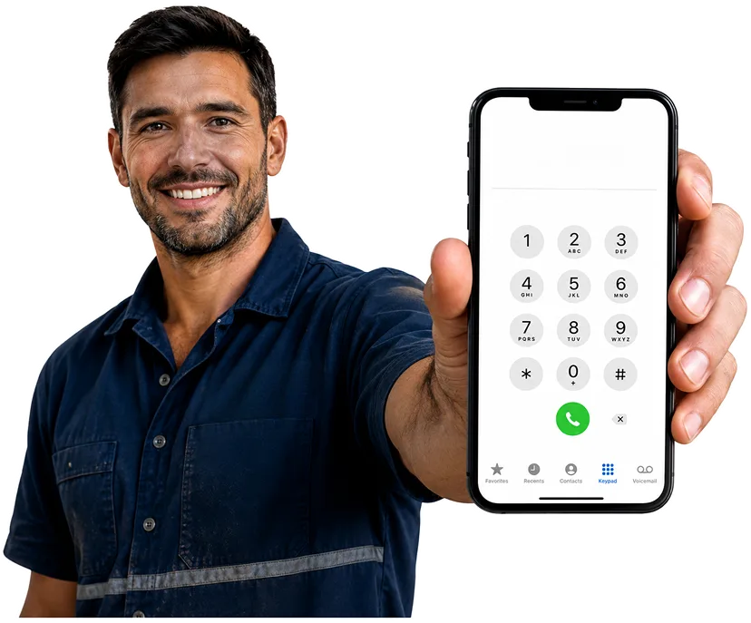 Our plumber taking a booking call for Enfield